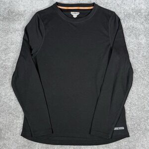 Omni Wool Shirt Men's Medium Black Base Layer Long Sleeve‎ Crew Neck Wool Blend